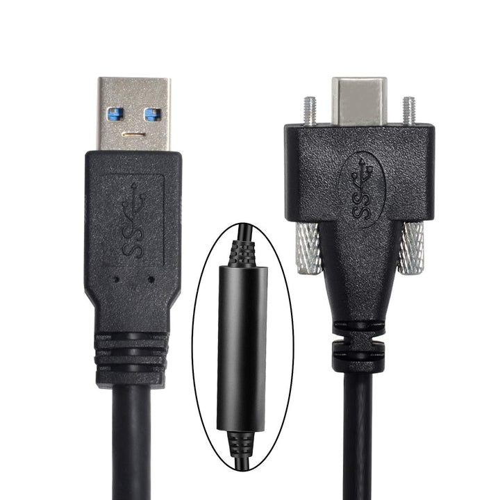 xiawai 8 Meter USB 3.1 Typ-C Doppelschrauben Verriegelung auf Standard USB 3.0 Datenkabel Halterung