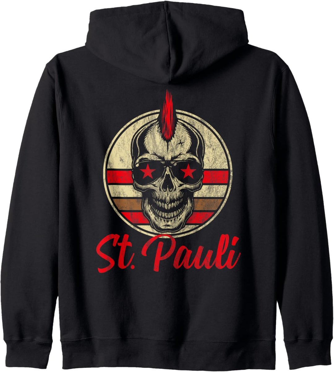 St.Pauli Retro Vintage Totenkopf Paulianer Distressed Outfit Kapuzenjacke