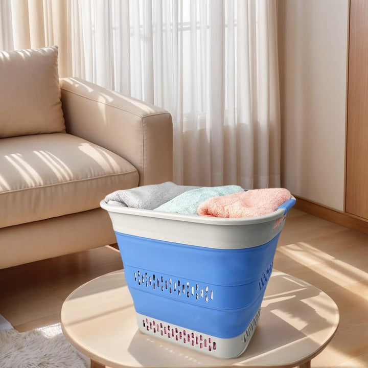 SAMMART Zusammenklappbarer Wäschekorb aus Kunststoff, 40 l, faltbarer Pop-Up-Aufbewahrungsbehälter/O
