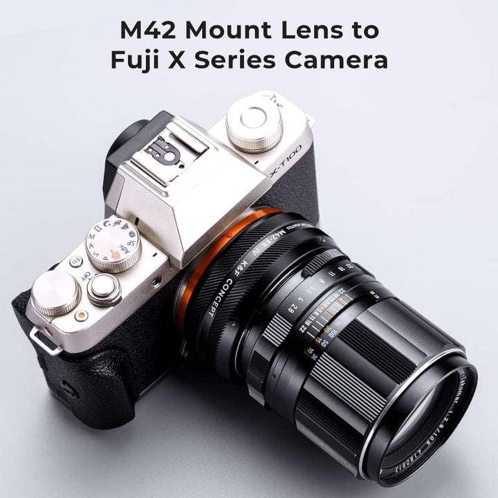 K&F Concept Lens Mount Adapter M42-FX IV Manueller Fokus Kompatibel mit M42 Objektiv und Fujifilm X