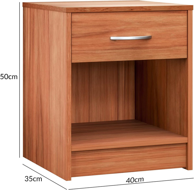 Casaria® Nachttisch Kirschholz 50x40x35cm mit Schublade Holz Modern 50cm Komforthöhe Boxspringbett S