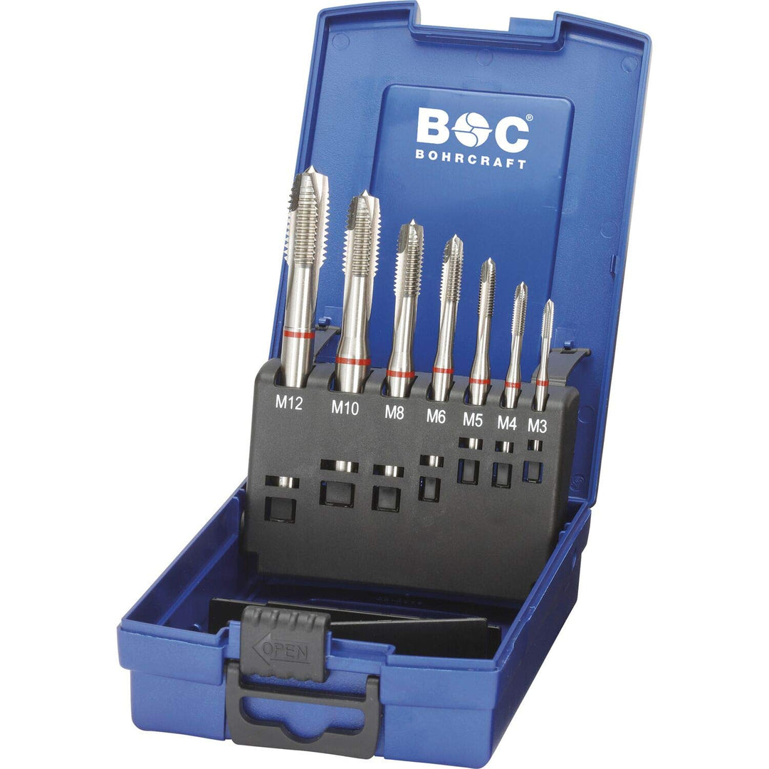 Bohrcraft 41731330007 Machinen-Gewindebohrer DIN 371/376 Rotring in stabilen Kunststoff-Box, 7-teili