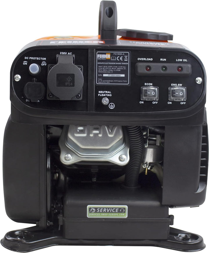 FEIDER FG1600I–A Kompakter Benzin Stromgenerator - Leistung 1000W bis 1200W - Notstromaggregat - Aut