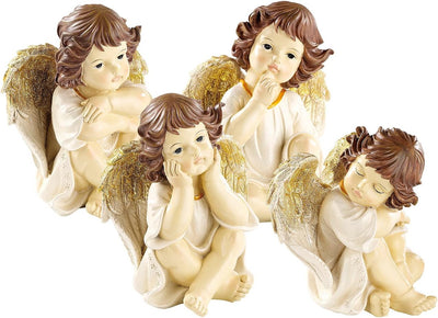 infactory Engelfiguren: Grosse Deko-Weihnachtsengel im 4-er Set (Engelfiguren Weihnachten, Deko Enge