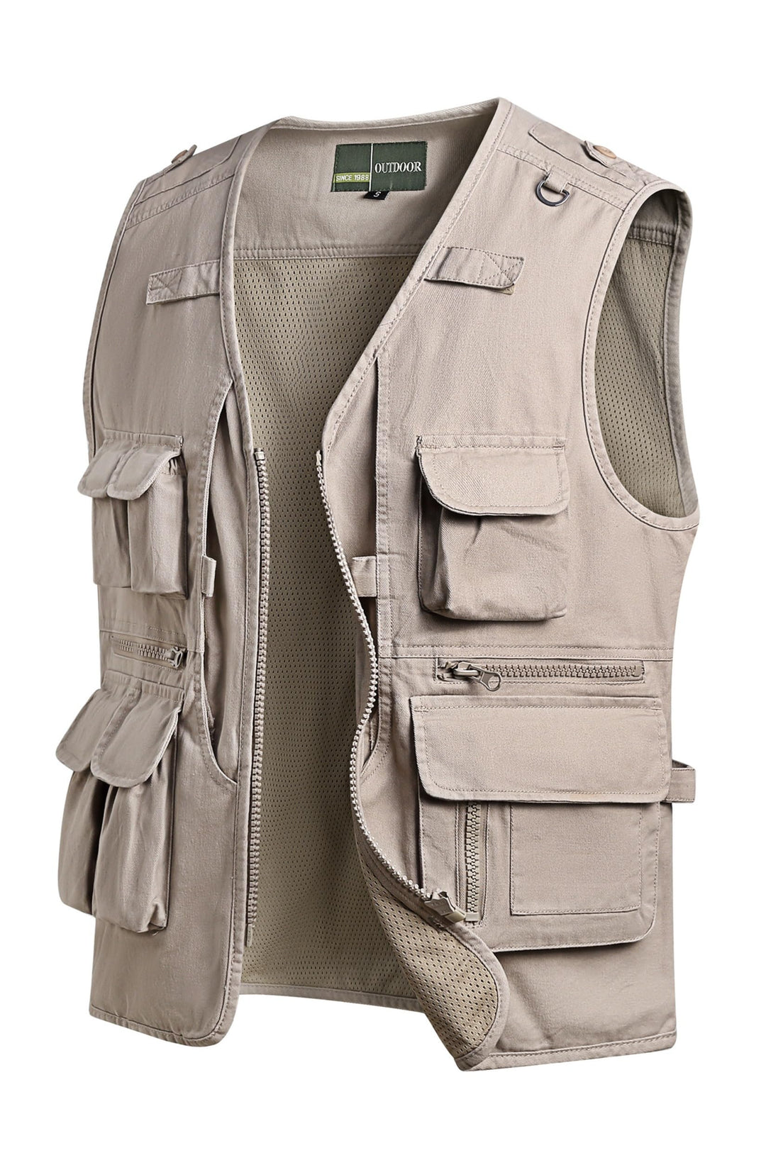 Herren Outdoor Weste Anglerweste mit Multi-Taschened Sommer Freizeit Baumwolle Weste Hundeweste Leic