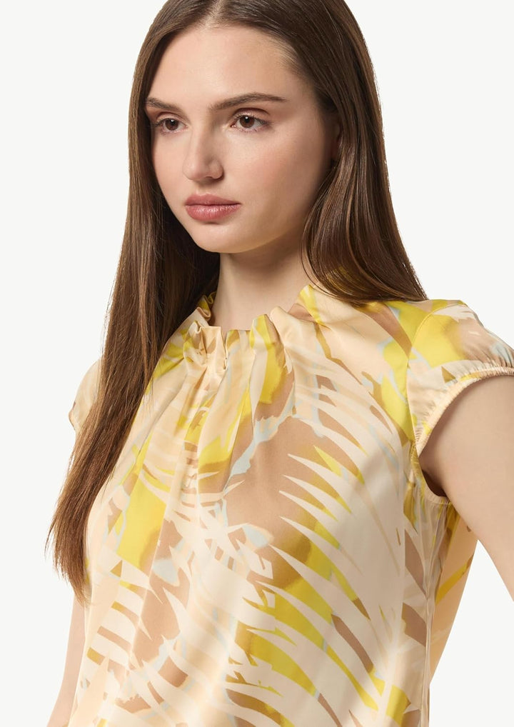 Comma Satinbluse mit Kappärmeln 40 Gelb, 40 Gelb