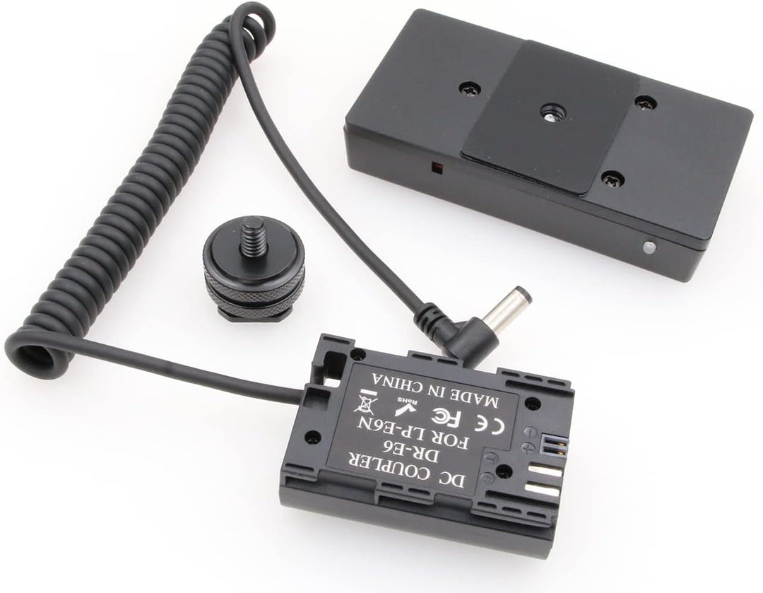 ZBLZGP NP-F970 Batterieplattenhalter Adapter + LP-E6 Dummy Akku Kupplung für Canon Eos 5D Mark II II