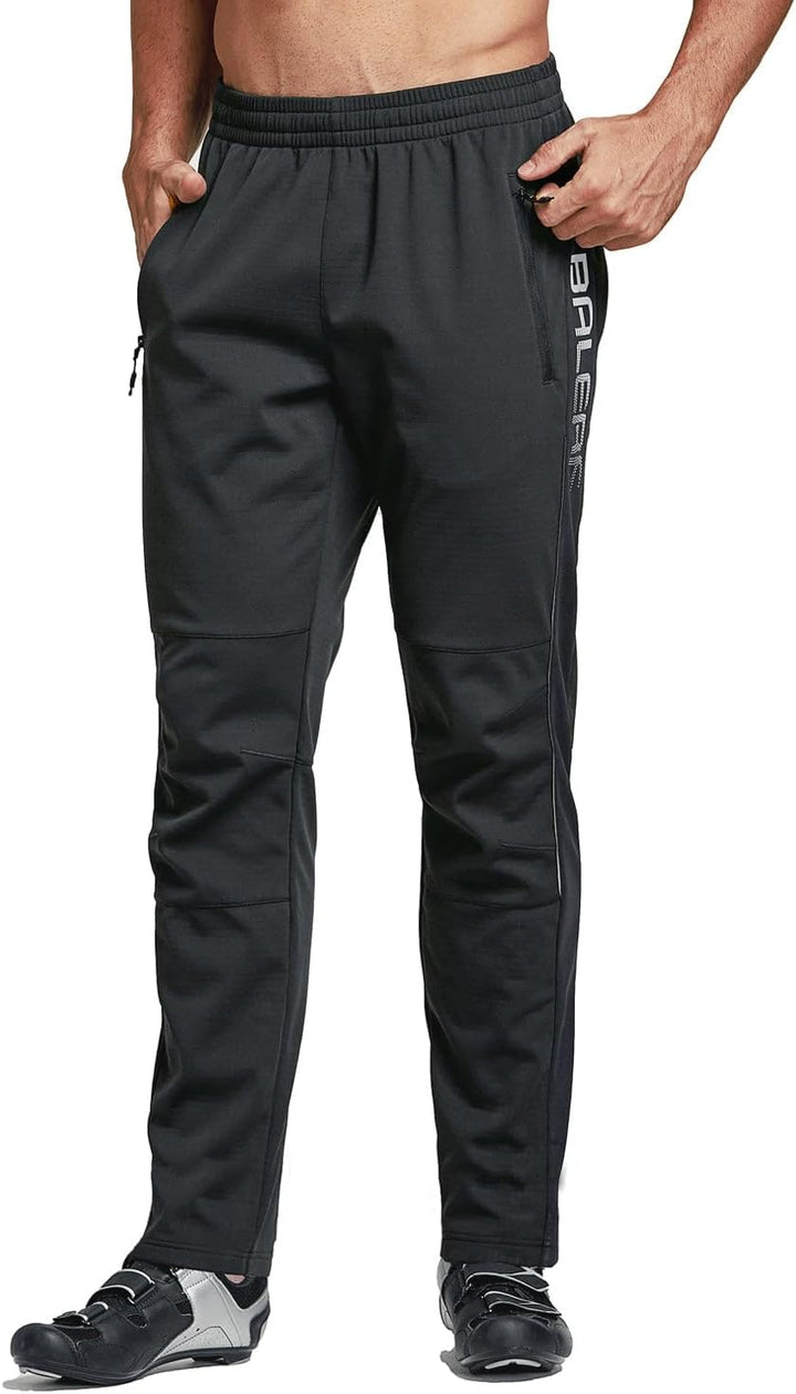 BALEAF Herren Fahrradhose Thermo Fleece Radhose Wasserdicht Winddicht Softshellhose Warm Wanderhose