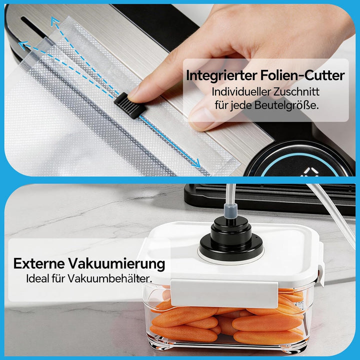 Maidlo All-in-1 Vakuumiergerät mit 100 BPA-freien Beuteln - 120W Vollautomatischer Vakuumierer für T