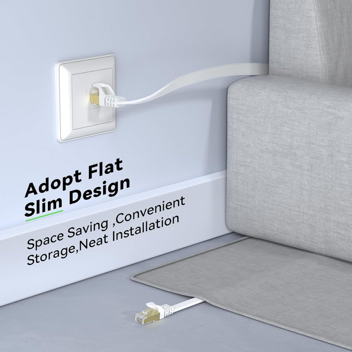 BUSOHE Cat 8 Ethernet-Kabel 20m, Hochgeschwindigkeits- Gigabit RJ45 LAN Netzwerkkabel, 40Gbps 2000Mh