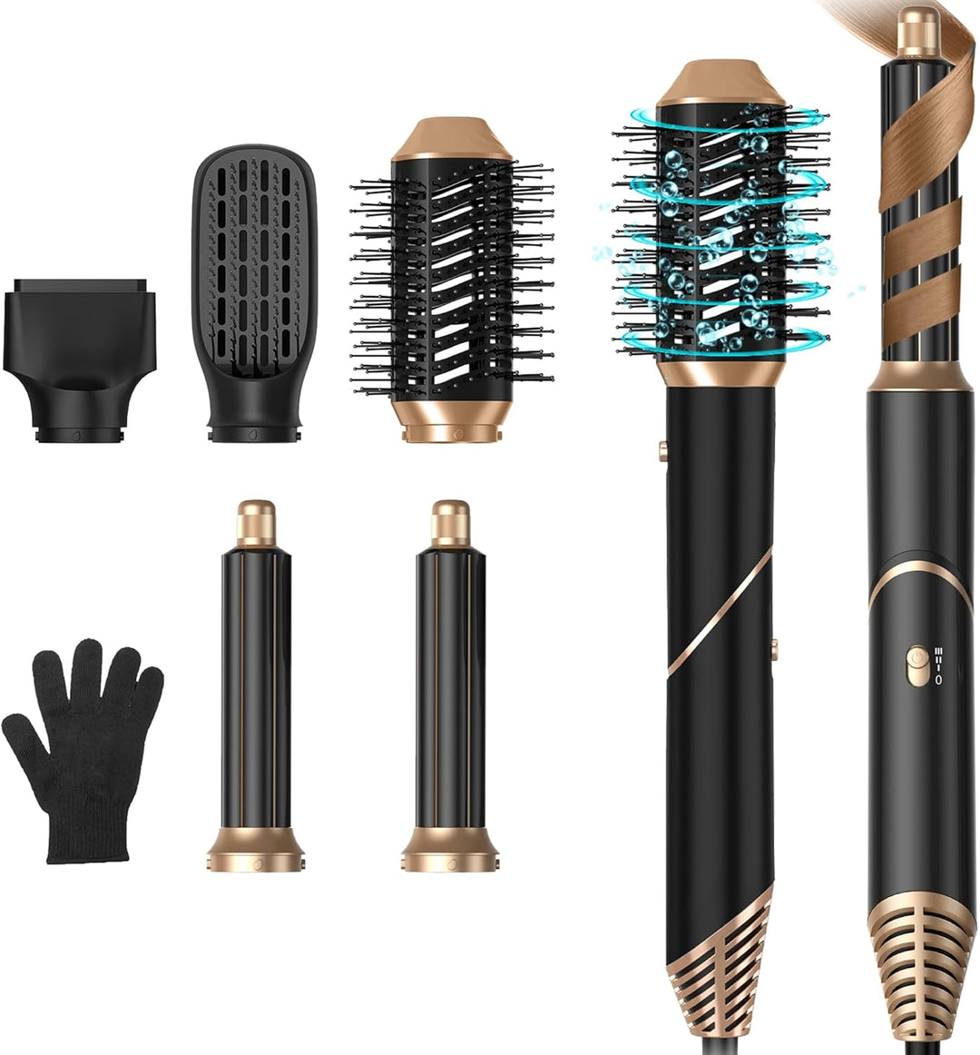 Hairstyler 5 in 1, UKLISS Föhn & Haarstyler Set mit Föhnbürste, Warmluft Lockenstab Automatisch, Haa