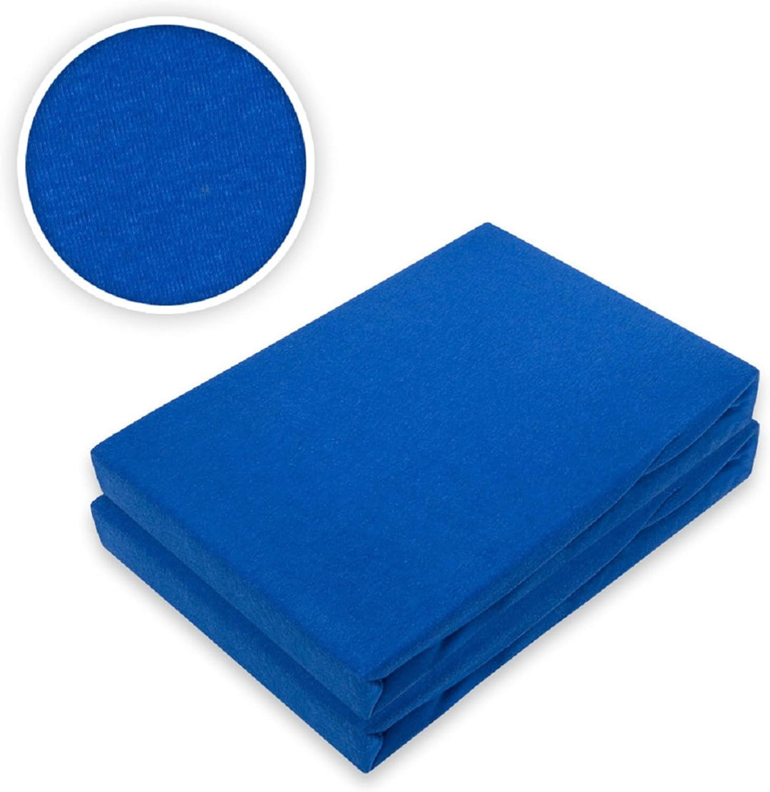 EXKLUSIV HEIMTEXTIL Jersey Spannbettlaken Doppelpack Rundumgummizug 180-200 x 200 cm Royalblau Royal