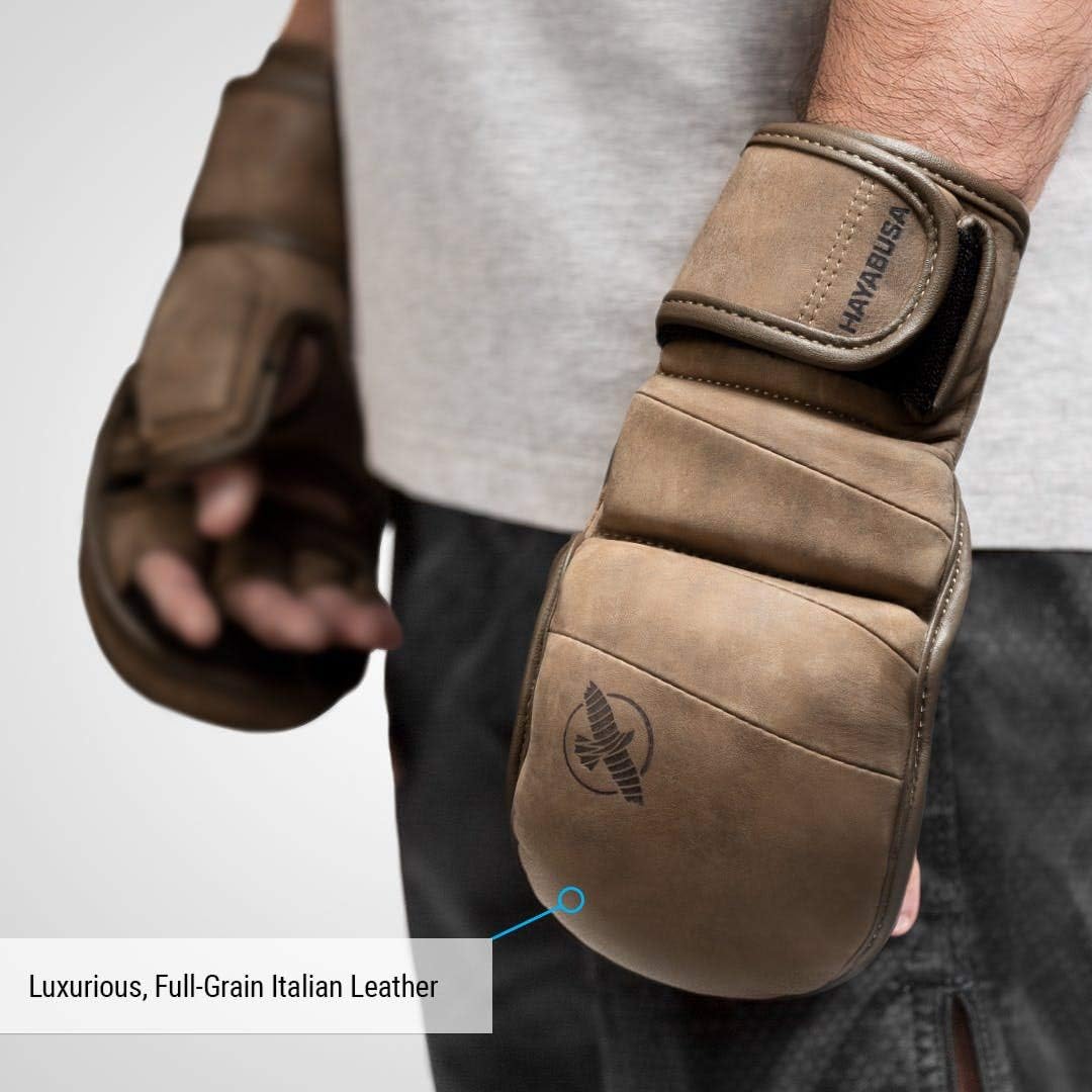 Hayabusa T3 LX 7oz Hybrid-Handschuhe aus Leder Ideal für Kampf S Braun, S Braun