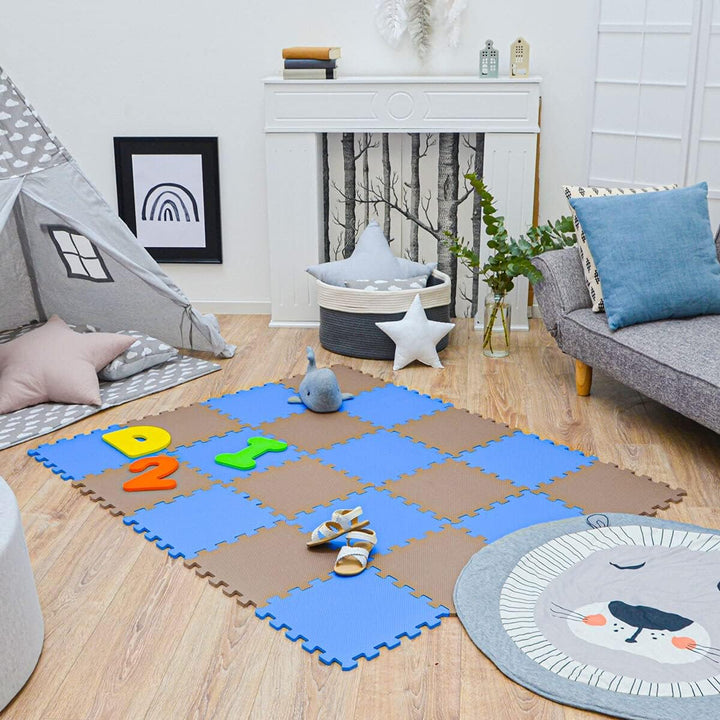 LittleTom 18 Teile Spielmatte Baby ab Null - 30x30 Schaumstoff Puzzlematte Kinder Isomatte Baby Spie
