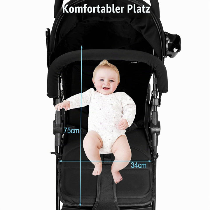 Kinderbuggy Klein Zusammenklappbar, Einhändiig Klein Zusammenklappbar, Leicht, Bis 25 kg, Buggy mit