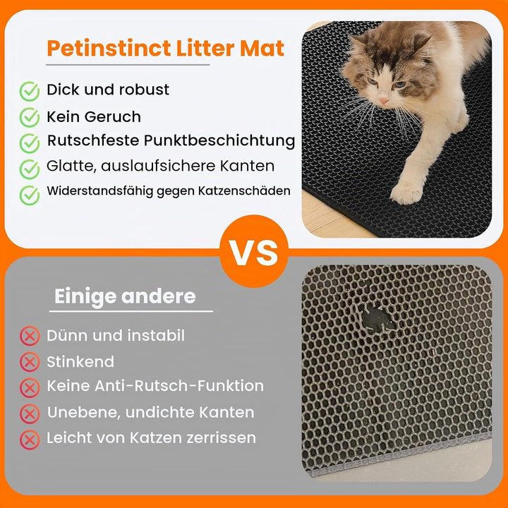 Katzenklo Matte, 75x55cm Grosser Doppelschichtiger Katzenklo Unterleger, wasserdichte Langlebige Ent