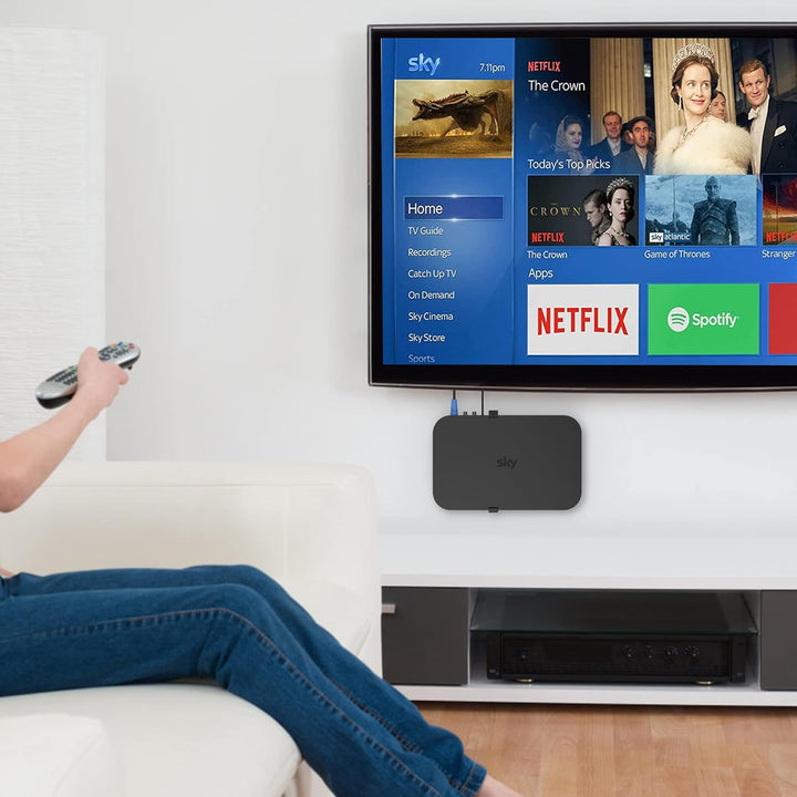 Sky Q Wandhalterung mit Befestigungselementen - Cozycase Sky Q Box Clip Halterung hinter TV für 1TB/
