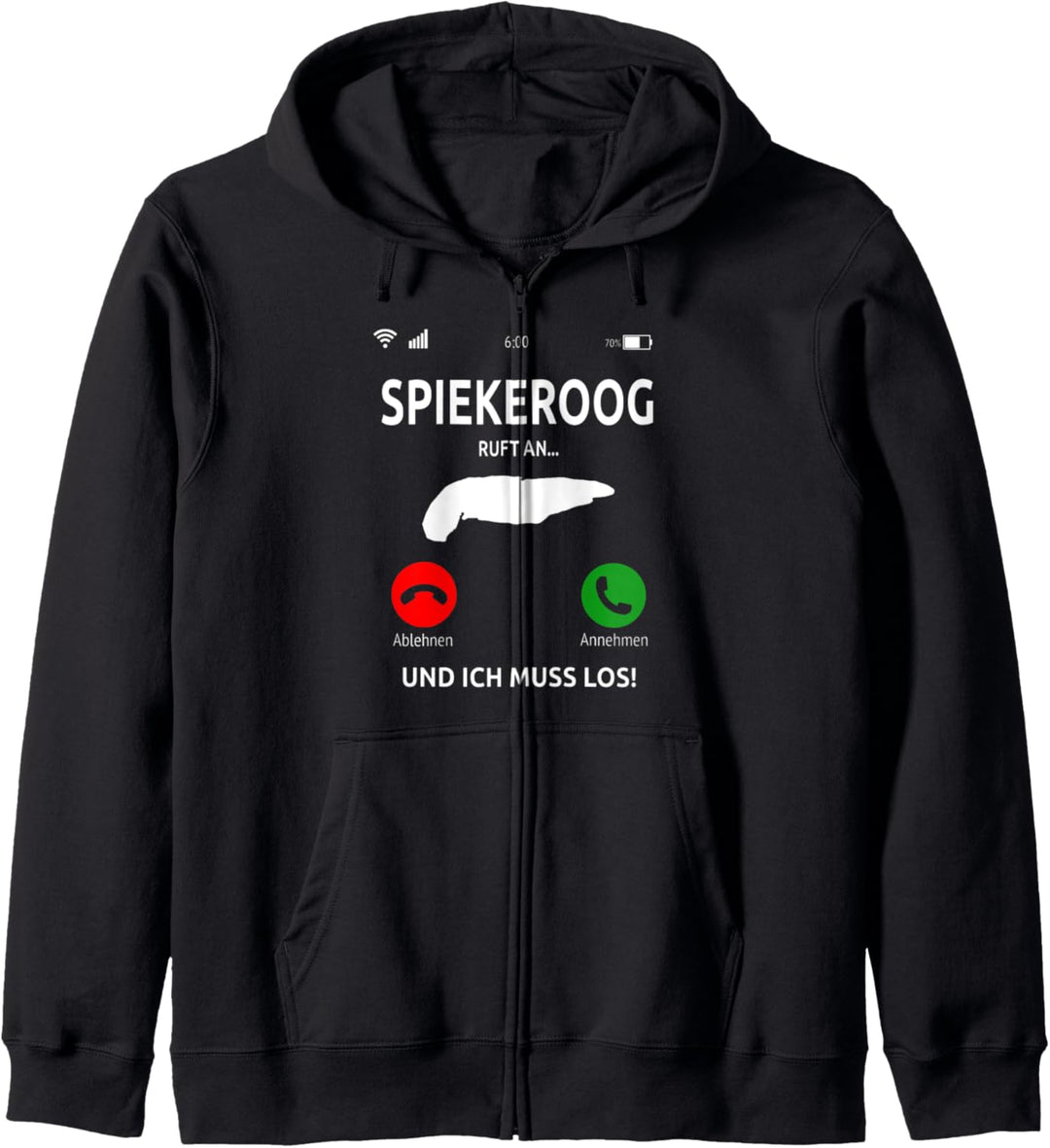 Spiekeroog Ruft An Design Ostfriesische Insel Urlaub Nordsee Kapuzenjacke