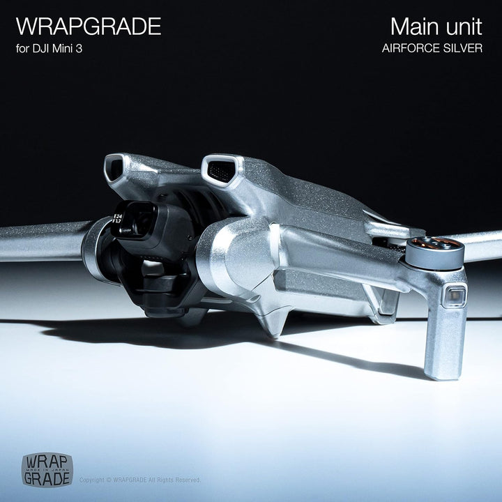 WRAPGRADE Skin Kompatibel mit DJI Mini 3 (Airforce Silver), Airforce Silver
