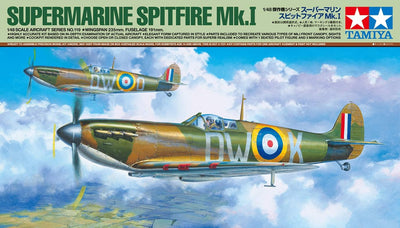 TAMIYA 61119 - 1:48 Britische Supermarine Spitfire Mk.I, Modellbau, Plastik Bausatz, Hobby, Basteln,