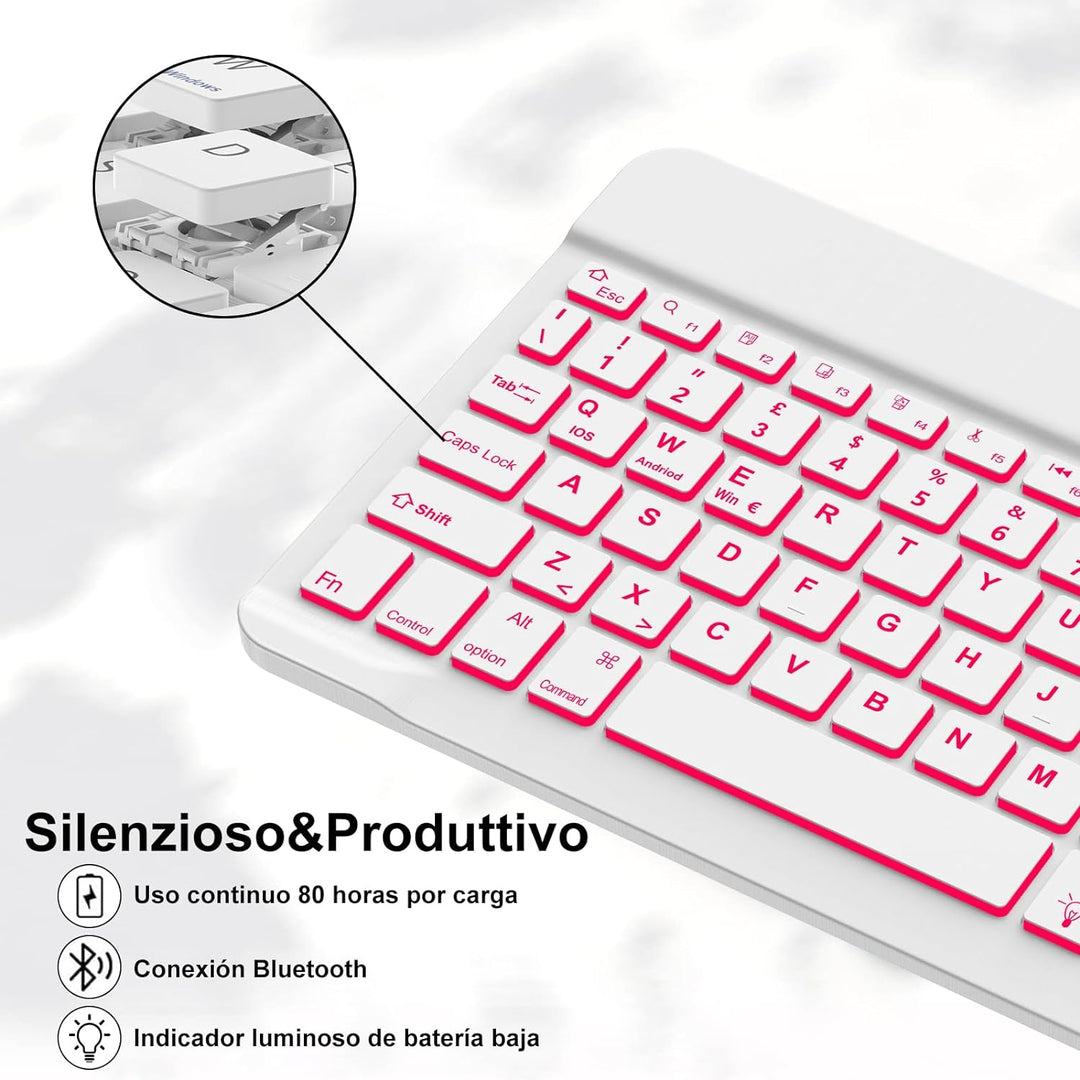 IVEOPPE Tastatur Hülle Kompatibel mit iPad 9.Gen/ 8.Gen/ 7. Generation 10,2 Zoll (2021/2020/2019),QW