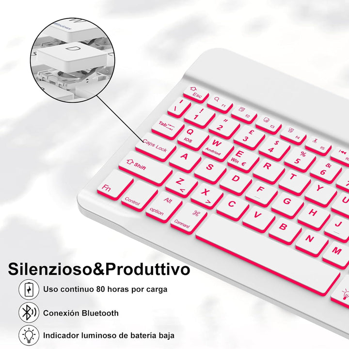 IVEOPPE Tastatur Hülle Kompatibel mit iPad 9.Gen/ 8.Gen/ 7. Generation 10,2 Zoll (2021/2020/2019),QW