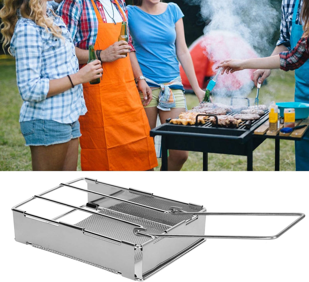 Camping Toaster Rack, 304 Edelstahl Toastständer Backblech, Tragbarer Camping Kocher Toaster für BBQ