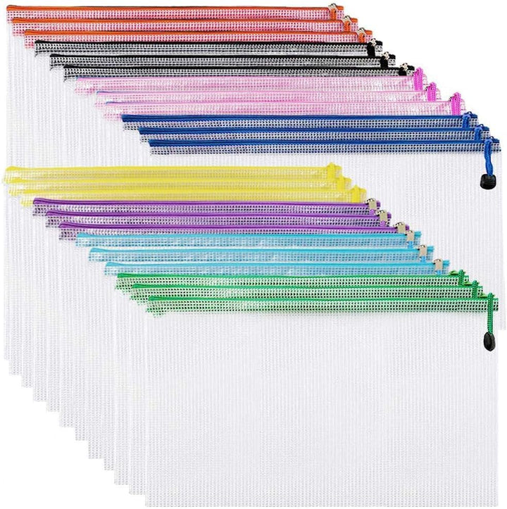 A5 Kunststoffhüllen mit Reissverschluss, A5, Reissverschlussbeutel, 24 Packungen (8 Farben) A5, 24 S