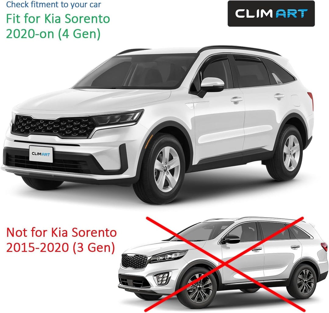 CLIM ART Windabweiser für/kompatible mit Kia Sorento 2020-2025 SUV MQ4 - Integrierte Regenabweiser -