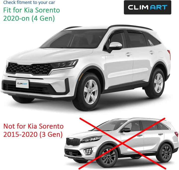 CLIM ART Windabweiser für/kompatible mit Kia Sorento 2020-2025 SUV MQ4 - Integrierte Regenabweiser -