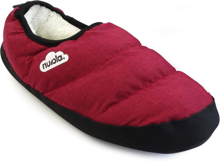 NUVOLA. Hausschuhe Herren Damen Rutschfester Sohle warm gepolstert bequem 34/35 EU Garnet, 34/35 EU