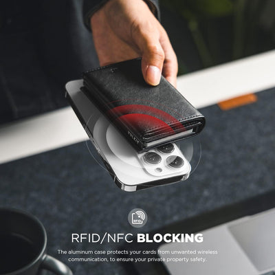 VULKIT Kreditkartenetui für Herren, Pop-up-Kartenetui, RFID-blockierendes Leder-Kartenetui mit Gelds