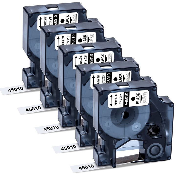 MarkField 12mm x 7m Schriftbänder kompatibel mit Dymo D1 45010 S0720500 Clear Etikettenband, Etikett