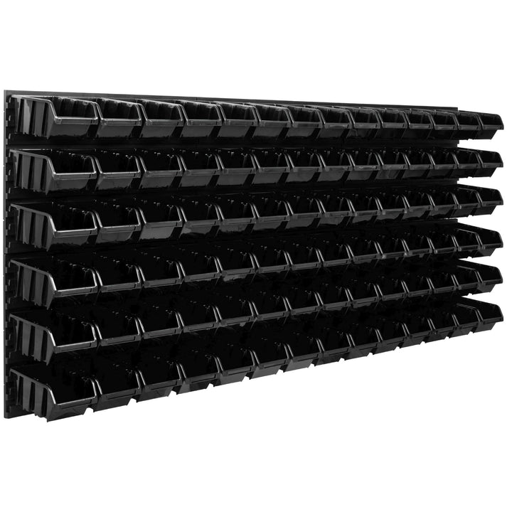 Lagersystem Werkstattregal | 172 x 78 cm | 84 stck. Box | Wandregal mit Stapelboxen - Wandplatten Ex