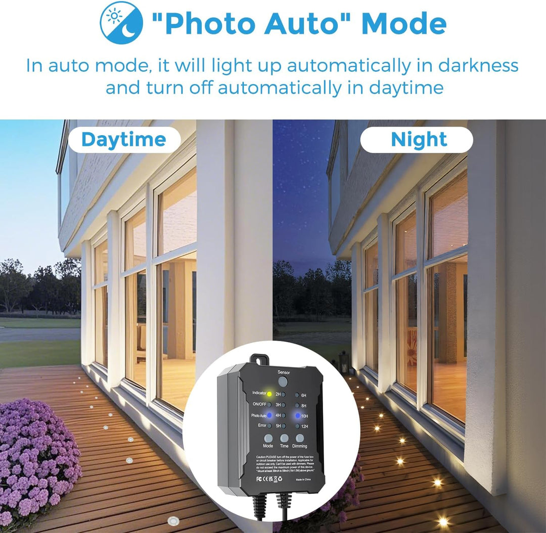 Arotelicht 20er LED Bodeneinbaustrahler Dimmbar Aussen 0,6W Warmweiss mit Timer und Photozellensenso