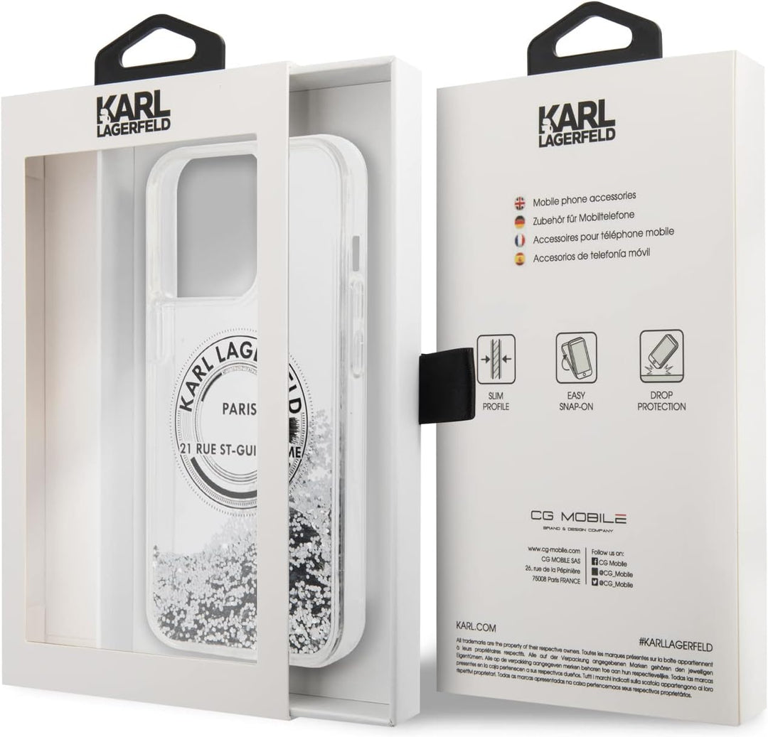 KARL LAGERFELD KLHCP14XLCRSGRS Hülle für iPhone 14 Pro Max 6,7" Silber hardcase