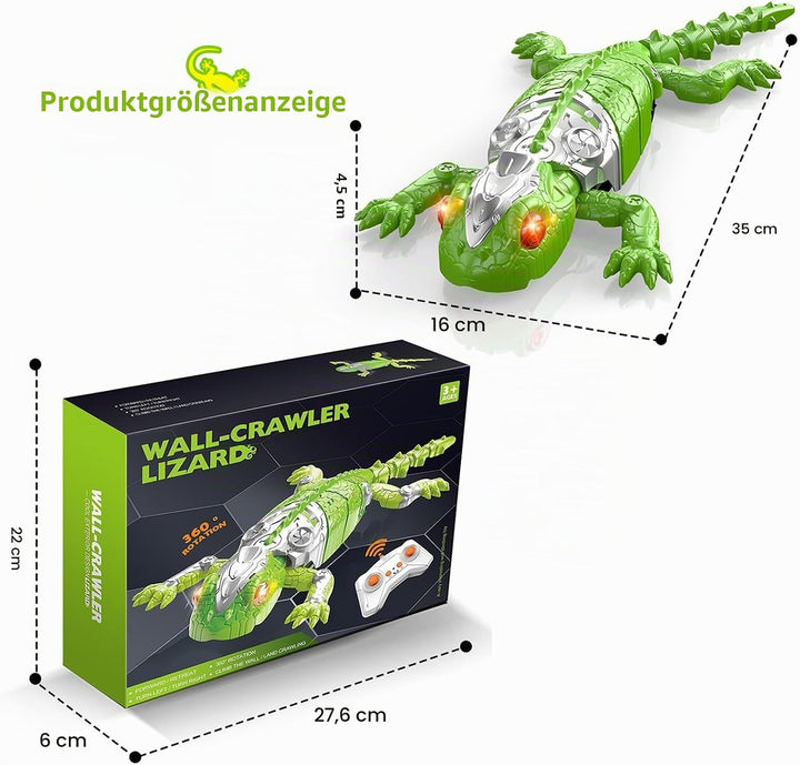 Gecko Wandflitzer, 360 ° Rotation Ferngesteuerter Gecko, Wänden Decken Entlang Krabbelt, Leuchtenden