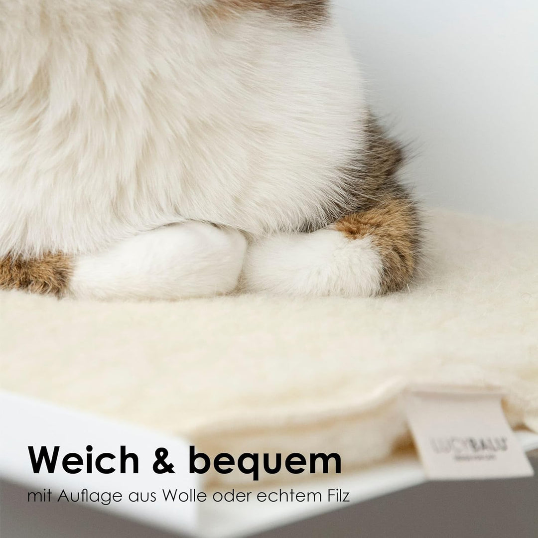 LucyBalu® Wandliege für Katzen | Katzenbett für die Wand | Katzen Wand Liegeplatz | Katzen Wandbett