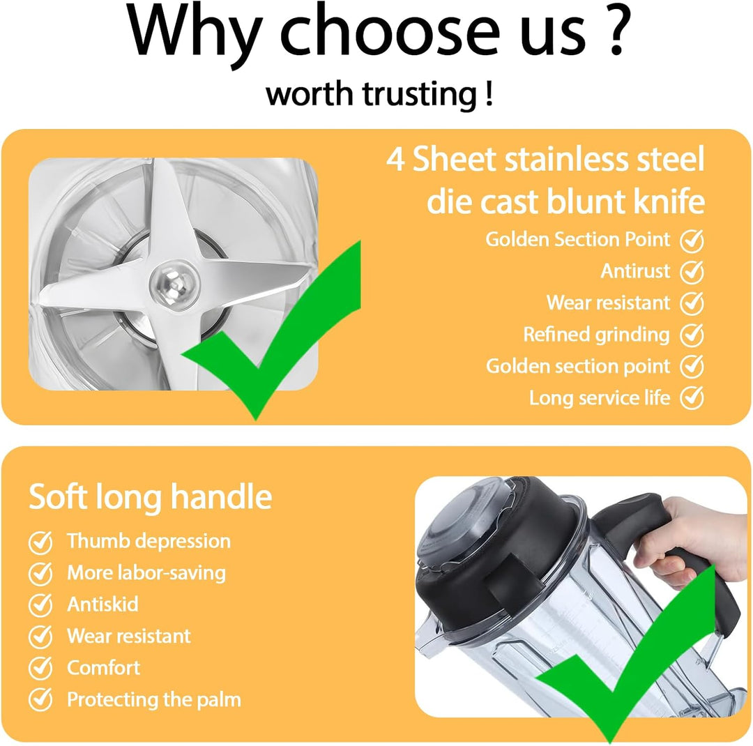 Klare Mixer Behälterteile Obstmischer Cup Mixer Zubehör Cup Blade Deckel Fit für Vitamix