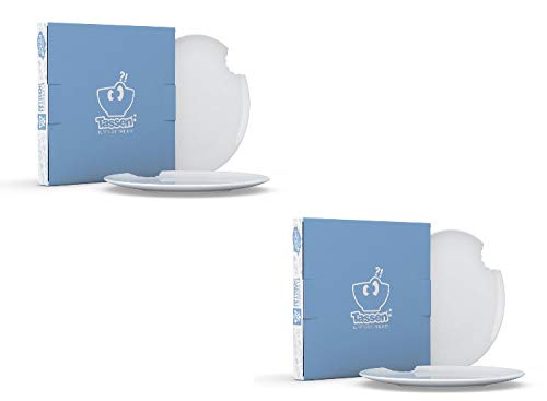 Fiftyeight Kuchenteller mit Biss - 4er Set - 20 cm, weiss
