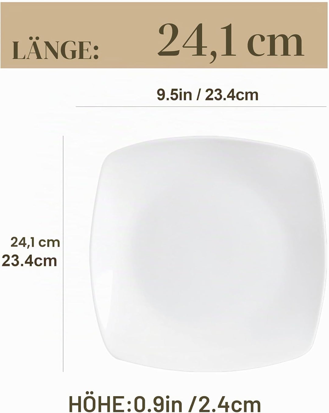 MALACASA, Serie Julia, 12 TLG. Set KLEIN Flachteller Porzellan Essteller Speiseteller für 12 Persone