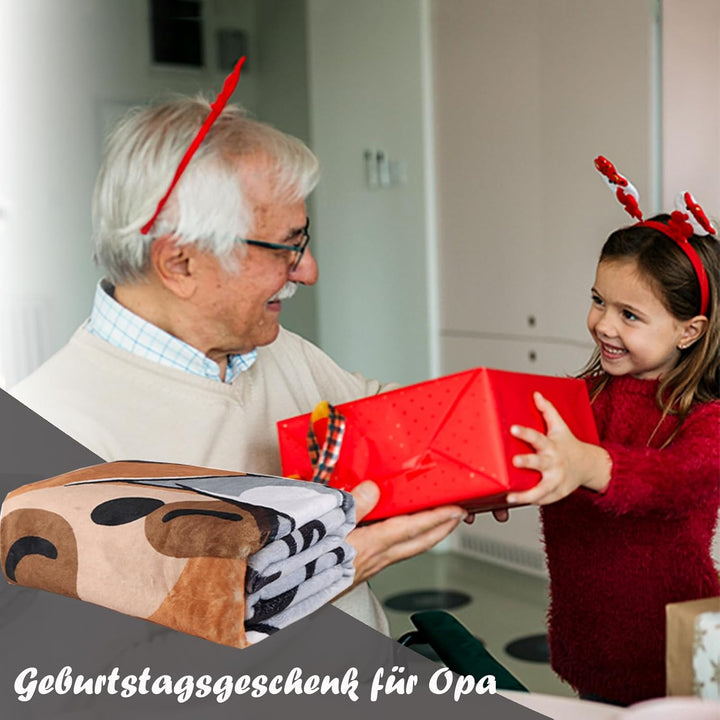 KAAYEE Vatertagsgeschenk Opa, Kuscheldecke Opa Geschenk zum Vatertag Geburtstag Valentinstag, Geburt