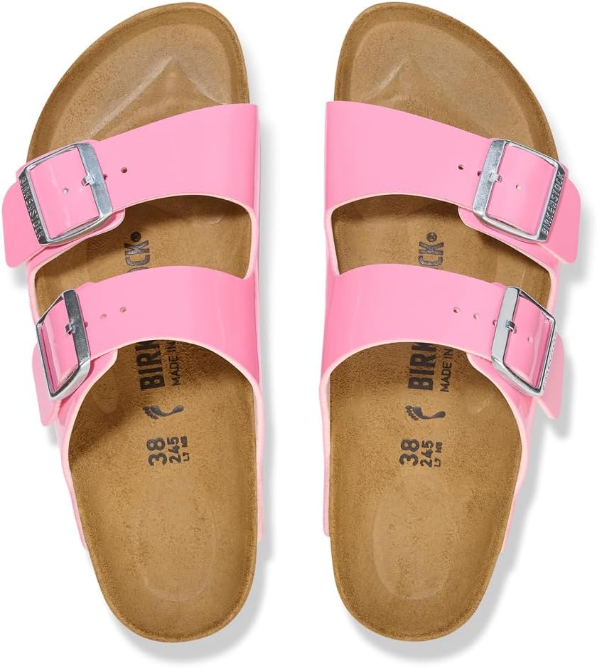 BIRKENSTOCK Unisex Arizona BS Birko-Flor Patent Sandalen 36 EU Schmal Rosa, 36 EU Schmal Rosa