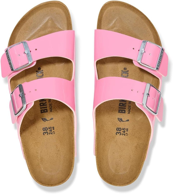 BIRKENSTOCK Unisex Arizona BS Birko-Flor Patent Sandalen 36 EU Schmal Rosa, 36 EU Schmal Rosa