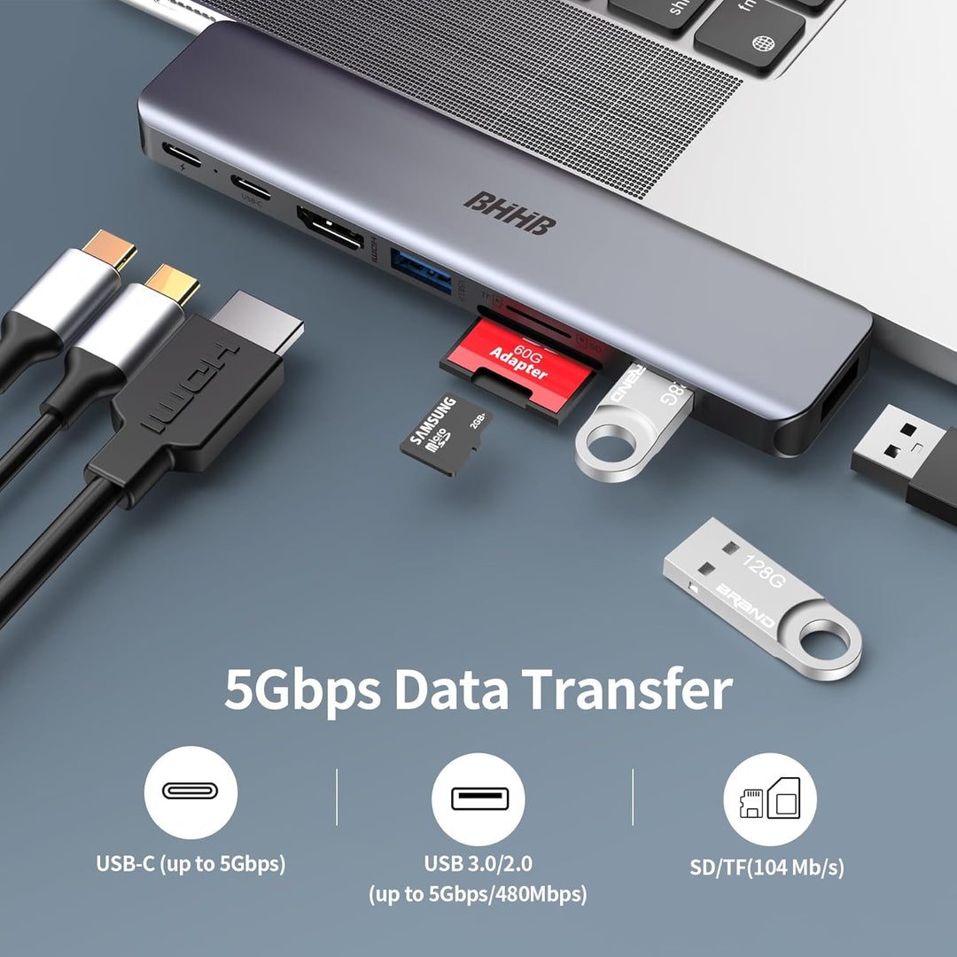 BHHB M81 USB C Hub Adapter für MacBook Pro Air Docking Station 8-in-2 für Mac Book Zubehör 4K@30Hz H