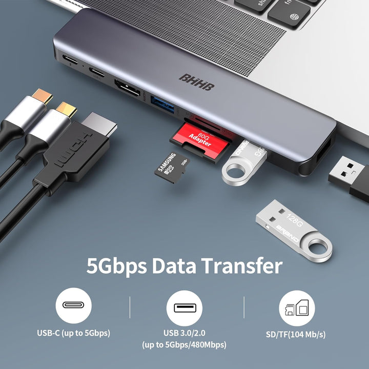 BHHB M81 USB C Hub Adapter für MacBook Pro Air Docking Station 8-in-2 für Mac Book Zubehör 4K@30Hz H