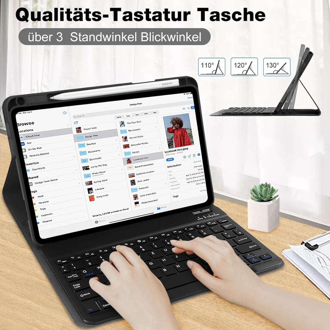 AGARELE Tastatur Hülle für Xiaomi Pad 6 11 Zoll 2023 [QWERTZ Deutsch Tastatur], Slim Schutzhülle Tas