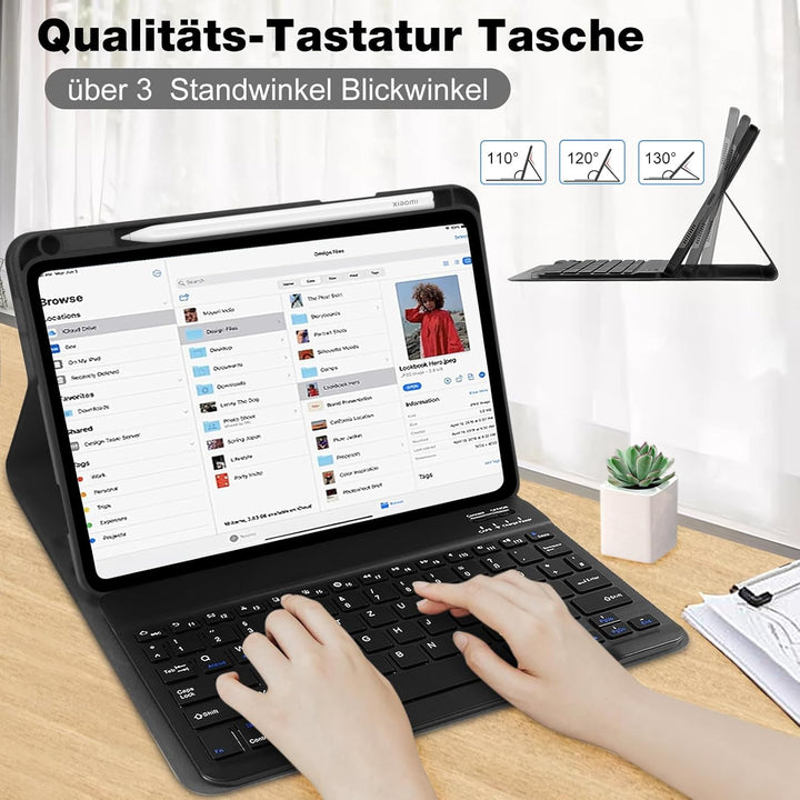 AGARELE Tastatur Hülle für Xiaomi Pad 6 11 Zoll 2023 [QWERTZ Deutsch Tastatur], Slim Schutzhülle Tas