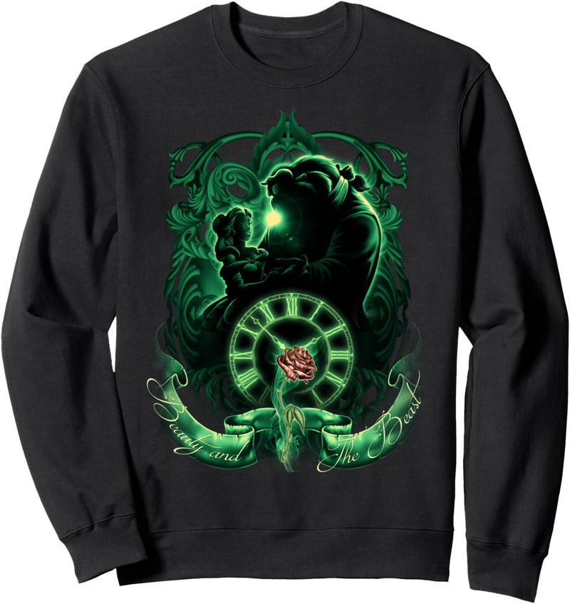 Disney Beauty And The Beast Belle And Beast Green Silhouette Sweatshirt