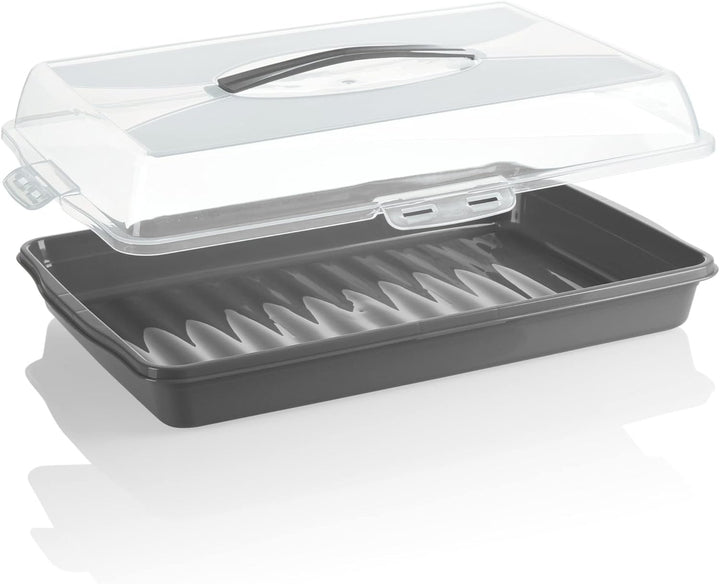 com-four® Kuchenbehälter - Transportbox für Kuchen und Lebensmittel - Aufbewahrungsbehälter mit Deck